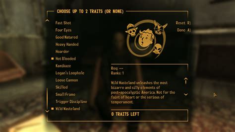 New comments cannot be posted and votes cannot be cast. . Fallout new vegas best traits